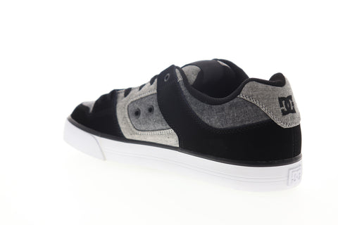 DC Pure 300660 Mens Black Canvas Lace Up Skate Sneakers Shoes
