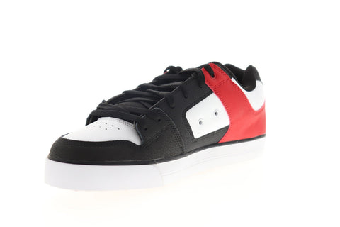 DC Pure 300660 Mens Black Leather Lace Up Athletic Skate Shoes