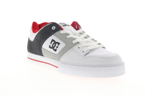 DC Pure 300660 Mens White Leather Lace Up Skate Sneakers Shoes