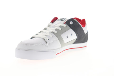 DC Pure 300660 Mens White Leather Lace Up Skate Sneakers Shoes
