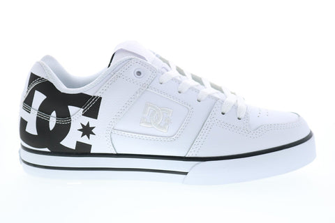 DC Pure 300660 Mens White Leather Lace Up Skate Inspired Sneakers Shoes