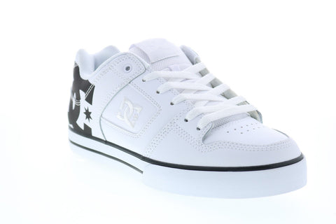 DC Pure 300660 Mens White Leather Lace Up Skate Inspired Sneakers Shoes