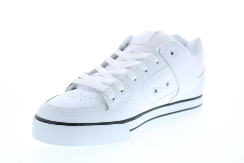 DC Pure 300660 Mens White Leather Lace Up Skate Inspired Sneakers Shoes