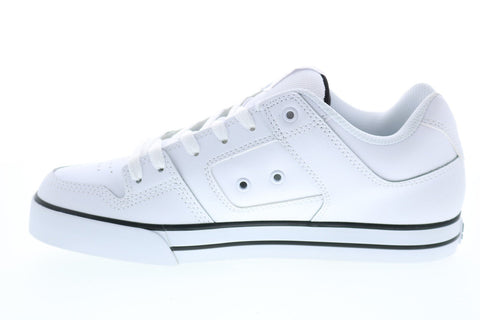 DC Pure 300660 Mens White Leather Lace Up Skate Inspired Sneakers Shoes
