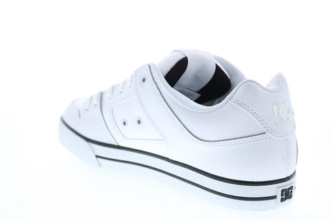 DC Pure 300660 Mens White Leather Lace Up Skate Inspired Sneakers Shoes