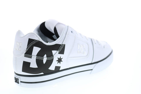 DC Pure 300660 Mens White Leather Lace Up Skate Inspired Sneakers Shoes