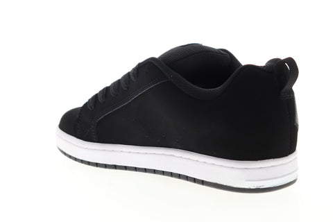 DC Court Graffik SE 300927 Mens Black Leather Lace Up Athletic Skate Shoes
