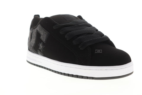 DC Court Graffik SE 300927 Mens Black Nubuck Lace Up Athletic Skate Shoes