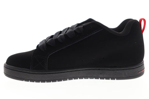 DC Court Graffik SE 300927 Mens Black Leather Lace Up Athletic Skate Shoes