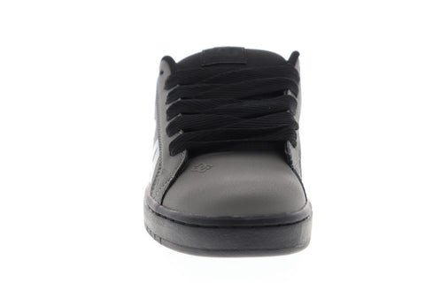 dc court graffik se 300927 mens gray leather lace up athletic skate shoes