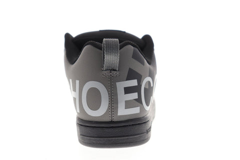 dc court graffik se 300927 mens gray leather lace up athletic skate shoes