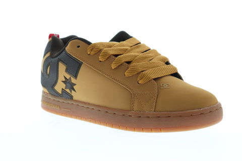 dc court graffik se 300927 mens brown nubuck lace up athletic skate shoes