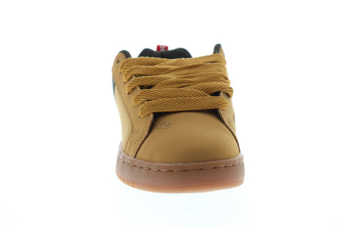 dc court graffik se 300927 mens brown nubuck lace up athletic skate shoes