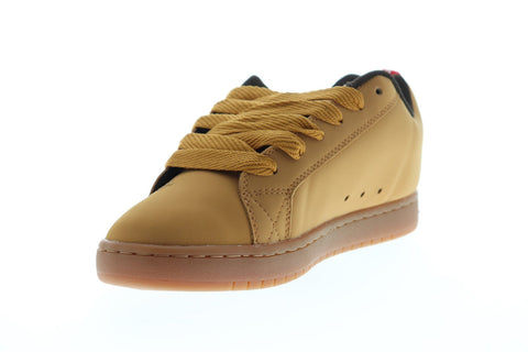 dc court graffik se 300927 mens brown nubuck lace up athletic skate shoes