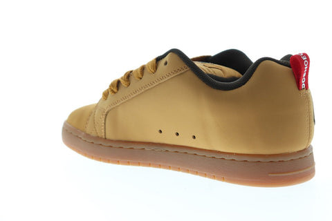 dc court graffik se 300927 mens brown nubuck lace up athletic skate shoes