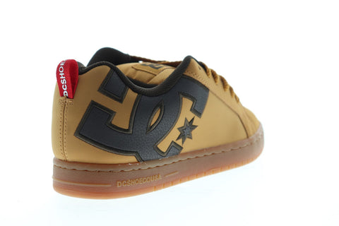 dc court graffik se 300927 mens brown nubuck lace up athletic skate shoes