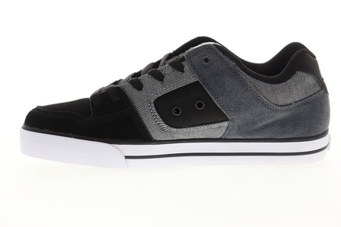 DC Pure SE 301024 Mens Black Nubuck Athletic Lace Up Skate Shoes