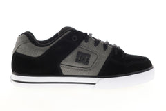 DC Pure SE 301024 Mens Black Suede Lace Up Athletic Skate Shoes