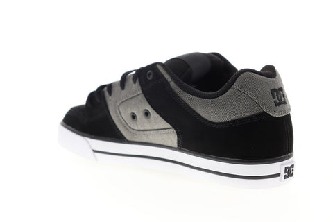 DC Pure SE 301024 Mens Black Suede Lace Up Athletic Skate Shoes