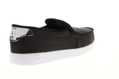 DC Villain 301361 Mens Black Leather Athletic Skate Shoes