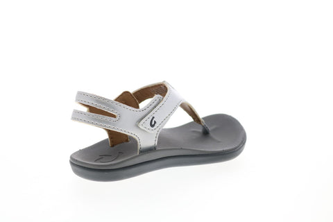 Olukai Eheu Girls G 30139-2K26 Girls Silver Synthetic Slingback Sandals Shoes