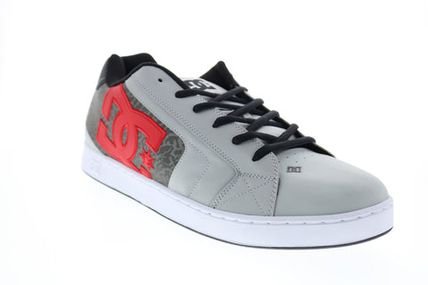 DC Net SE 302297 Mens Gray Leather Lace Up Skate Inspired Sneakers Shoes