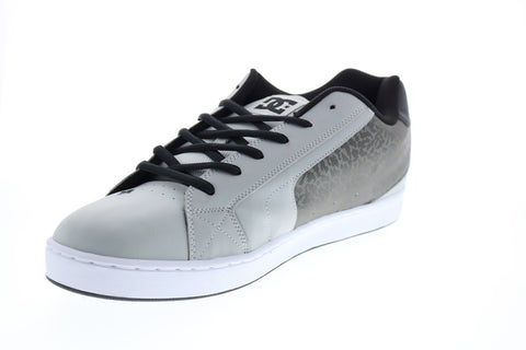 DC Net SE 302297 Mens Gray Leather Lace Up Skate Inspired Sneakers Shoes
