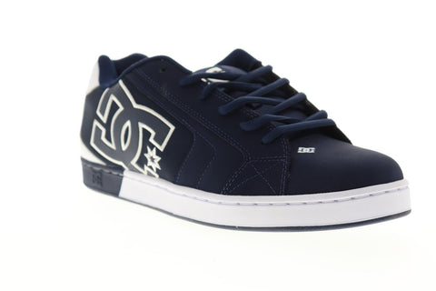 DC Net SE 302297 Mens Blue Nubuck Lace Up Athletic Skate Shoes