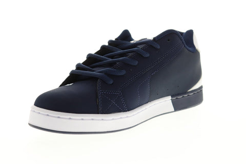 DC Net SE 302297 Mens Blue Nubuck Leather Lace Up Skate Sneakers Shoes