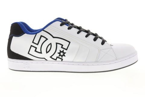 DC Net SE 302297 Mens White Leather Lace Up Athletic Skate Shoes