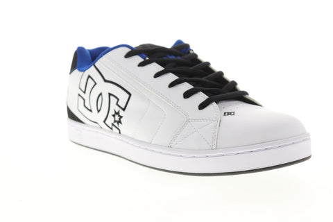 DC Net SE 302297 Mens White Leather Lace Up Athletic Skate Shoes