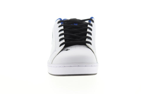 DC Net SE 302297 Mens White Leather Lace Up Athletic Skate Shoes