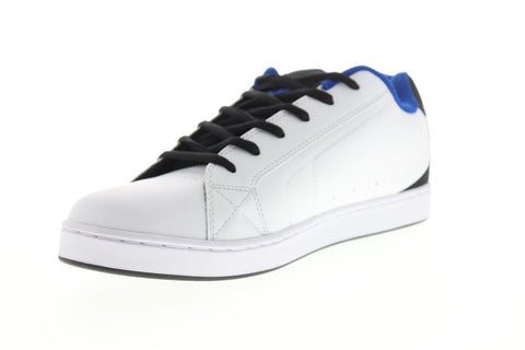 DC Net SE 302297 Mens White Leather Lace Up Athletic Skate Shoes