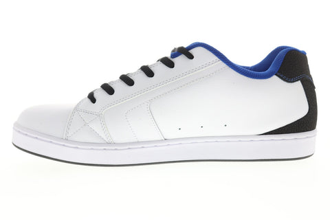 DC Net SE 302297 Mens White Leather Lace Up Athletic Skate Shoes