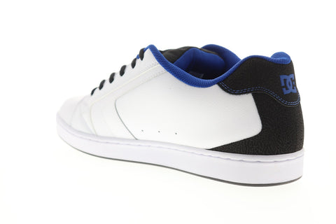 DC Net SE 302297 Mens White Leather Lace Up Athletic Skate Shoes