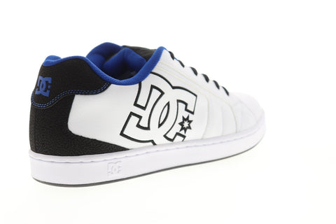 DC Net SE 302297 Mens White Leather Lace Up Athletic Skate Shoes