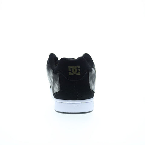 DC Net 302361-0BG Mens Black Nubuck Lace Up Skate Inspired Sneakers Shoes