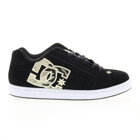DC Net 302361-BC1 Mens Black Nubuck Lace Up Skate Inspired Sneakers Shoes