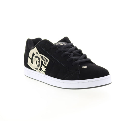 DC Net 302361-BC1 Mens Black Nubuck Lace Up Skate Inspired Sneakers Shoes