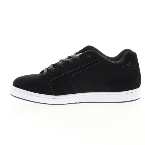 DC Net 302361-BC1 Mens Black Nubuck Lace Up Skate Inspired Sneakers Shoes