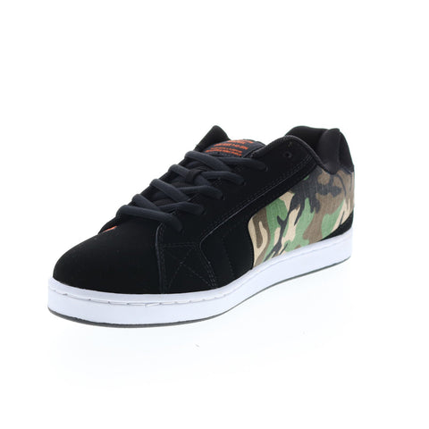DC Net 302361-BCM Mens Black Nubuck Lace Up Skate Inspired Sneakers Shoes