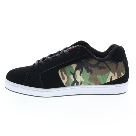 DC Net 302361-BCM Mens Black Nubuck Lace Up Skate Inspired Sneakers Shoes