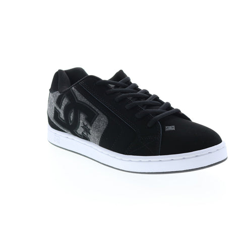 DC Net 302361-BKD Mens Black Nubuck Lace Up Skate Inspired Sneakers Shoes