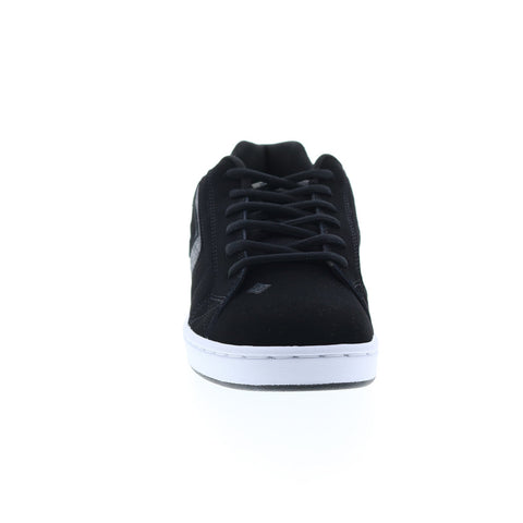 DC Net 302361-BKD Mens Black Nubuck Lace Up Skate Inspired Sneakers Shoes