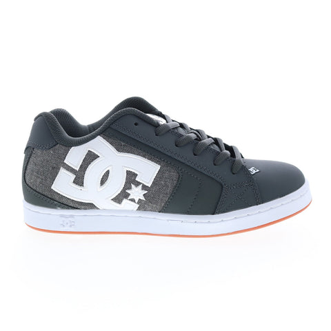 DC Net 302361-GRH Mens Gray Leather Skate Inspired Sneakers Shoes