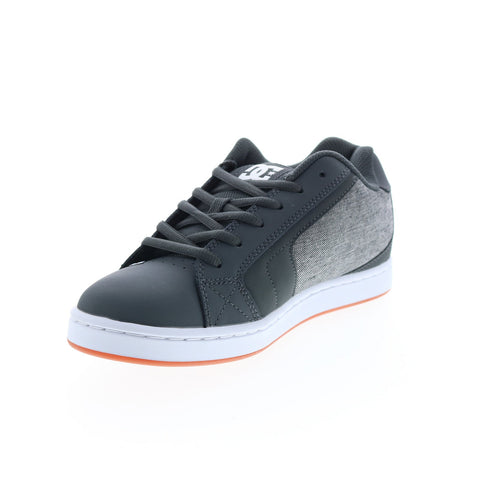 DC Net 302361-GRH Mens Gray Leather Skate Inspired Sneakers Shoes