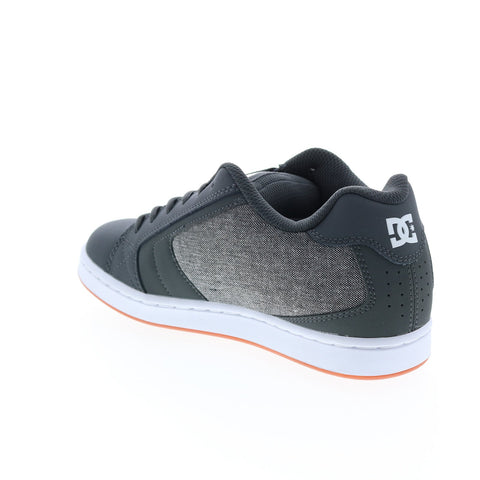 DC Net 302361-GRH Mens Gray Leather Skate Inspired Sneakers Shoes