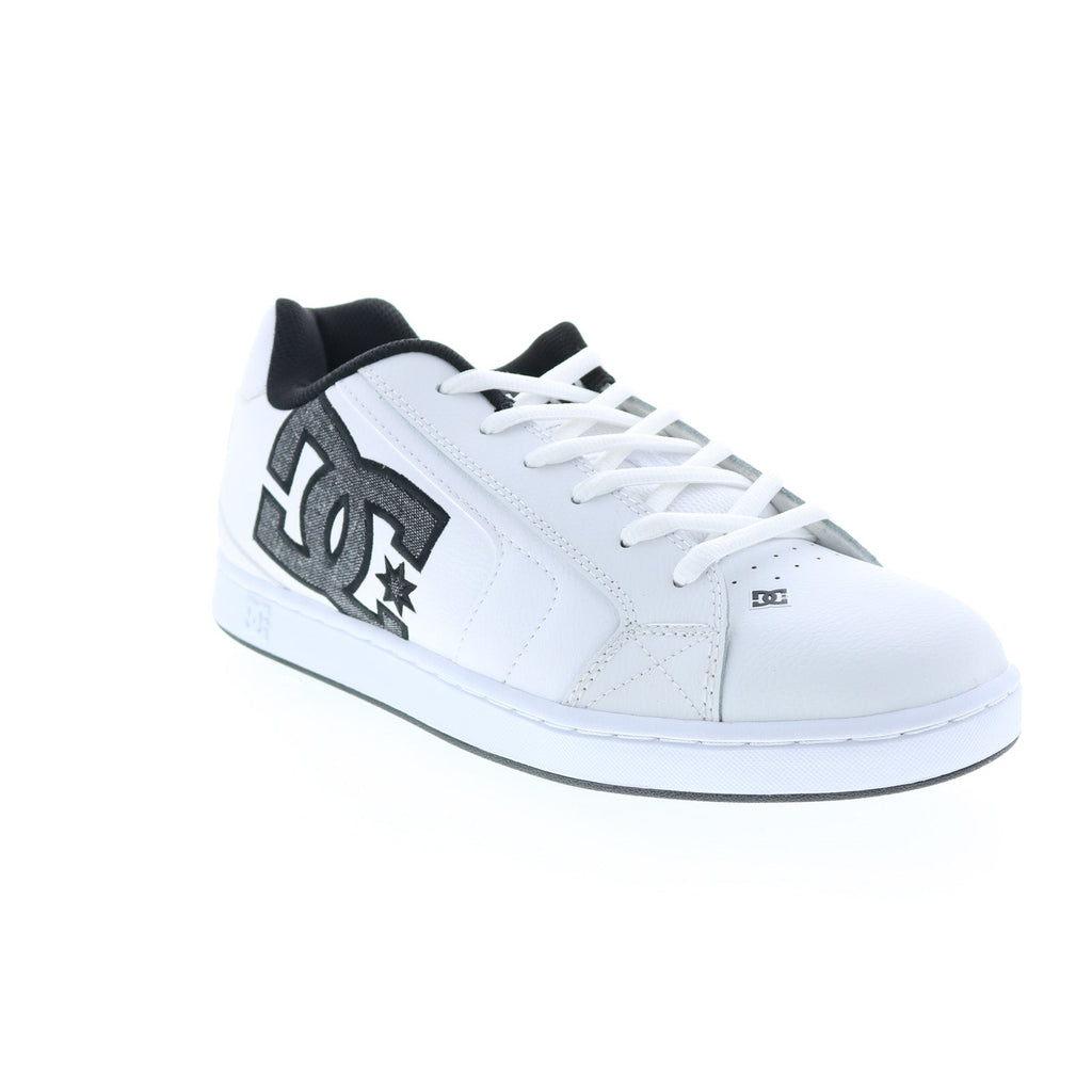 DC Net 302361-WNW Mens White Leather Lace Up Skate Inspired Sneakers S ...