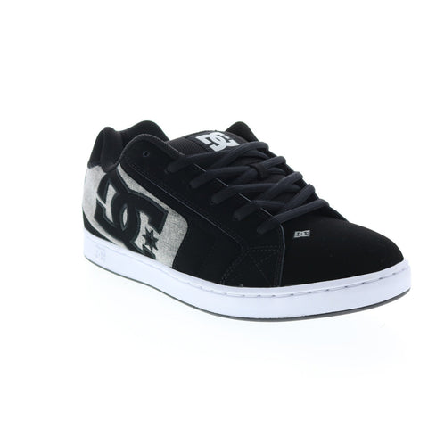 DC NET 302361-XKSS Mens Black Nubuck Lace Up Skate Inspired Sneakers Shoes