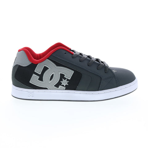 DC Net 302361-XSKR Mens Gray Leather Skate Inspired Sneakers Shoes